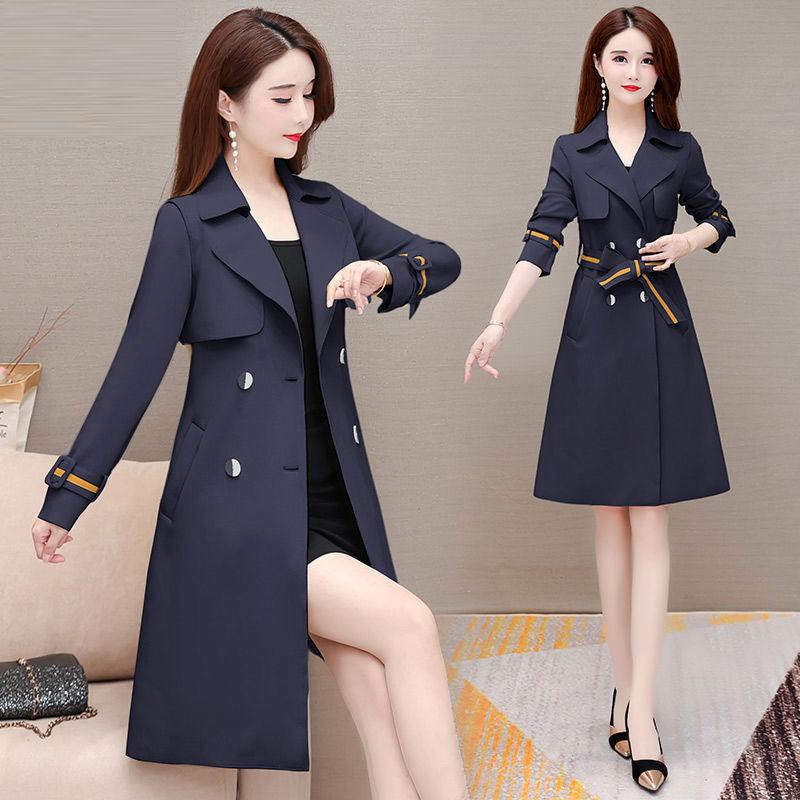 

Women's Trench Coats Windbreaker Women's Mid-length Autumn Wear 2022 Spring And Waistband Tie Temperament British Style Casual CoatWomen, Beige