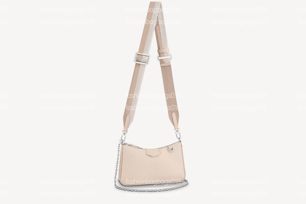 

Easy Pouch on Strap Crossbody Bag Rose Ballerine Pink M80483 Epi Embossed supple grained leather Zip Designer Bags