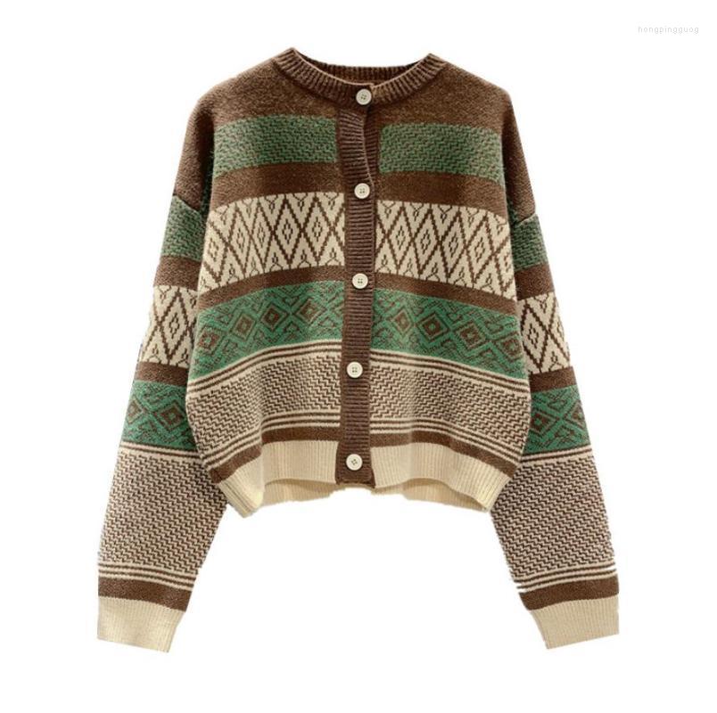 

Women's Knits & Tees Women Girl Fall Winter Cardigans Full Sleeve Knitted Sweaters O Neck Basic Knitwear Striped Jacket Loose, Blue