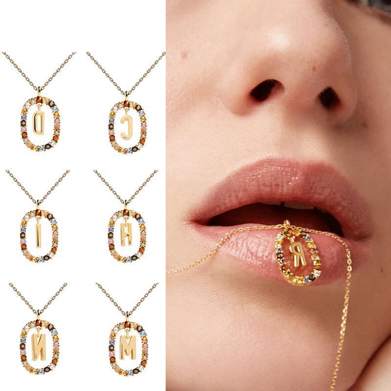 Pendant Necklaces S925 Silver Spain PDP Letter Necklace Niche Design Sense Collarbone Chain Christmas GiftPendant