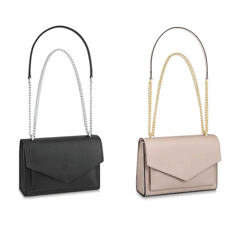 

Women Mylockme Chain Bag Top Quality Calf Leather Pochette Designers Shoulder Bag Crossbody Clutch Bags handbags with Silver hardware M51418, Color 1