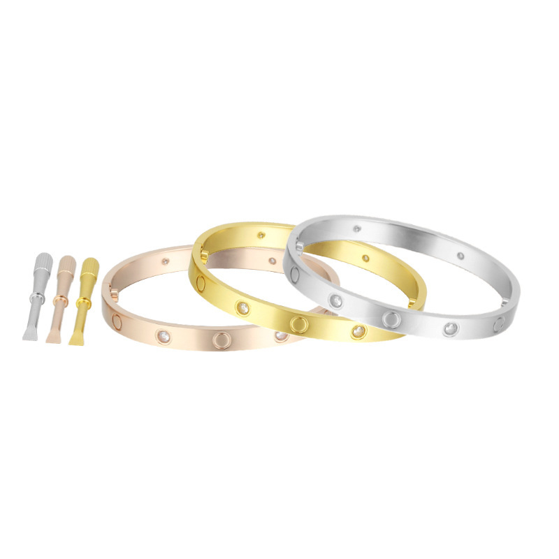 luxury high quality Charm Bracelets red box Titanium womens Bangle Bracelet Love size 15-22 Fashion Wedding Bangles Rose Gold S925 Silver Couple-image-765990929