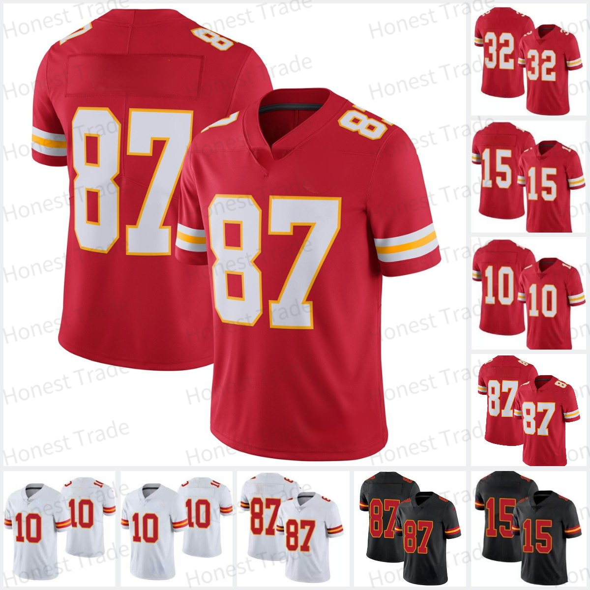 

87 Kelce Football Jersey Kids Patrick Clyde 15 Mahomes 25 Edwards-Helaire Tyrann 32 Mathieu Tyreek 10 Hill Travis Jerseys Mens Womens Youth, As pic
