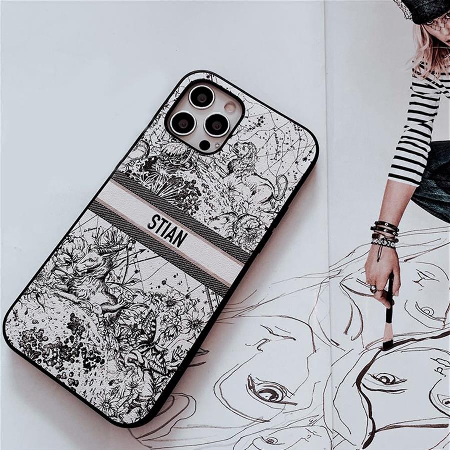 

2021 Luxurys Designers Leather Phone Cases D Brand For IPhone 11 12 13 Pro Promax 7/8 8p XR Xsmax Fashion Cover Anti-fall Case D21236s, Grey