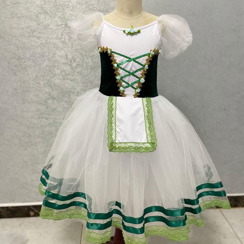 

Stage Wear Giselle Ballet Costumes Green Romantic Tutu Long Tulle Dress Girls Child Adult Skate Ballerina Performance Chorus