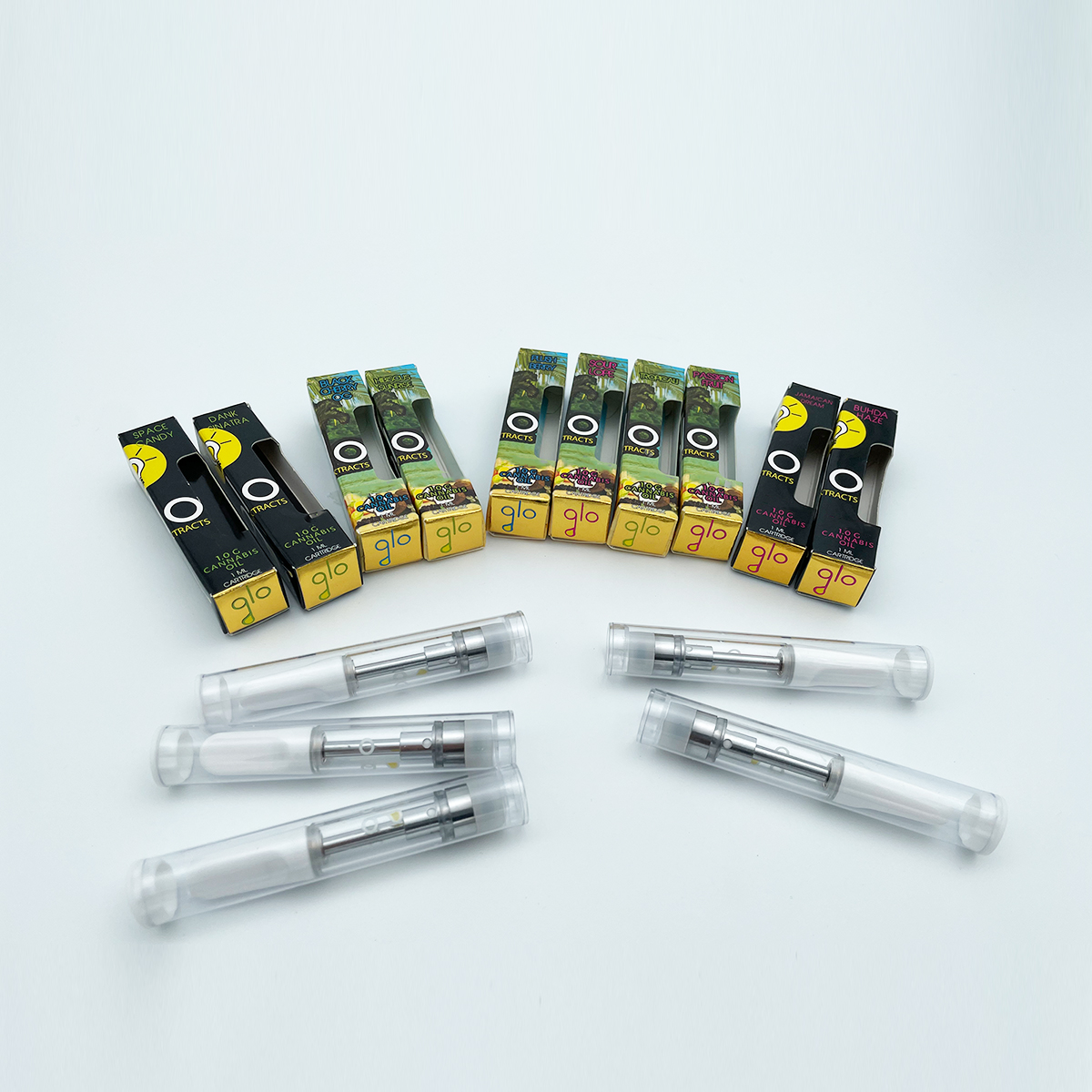 

Retail Newest packing GLO Extracts Vape Atomizers 0.8ml 1ml Empty Vapes Cartridges Ceramic Coil Vape Carts Fit For 510 Thread Pens