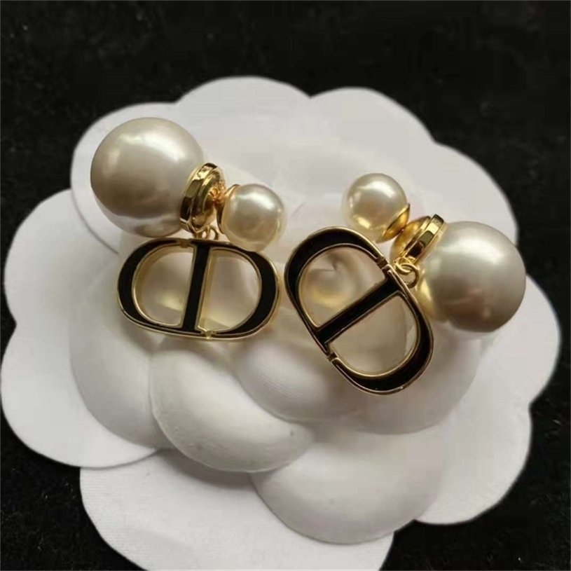 

ins Pearl women's Classic DC Earrings high version letters 70% off Outlet Store Sale
