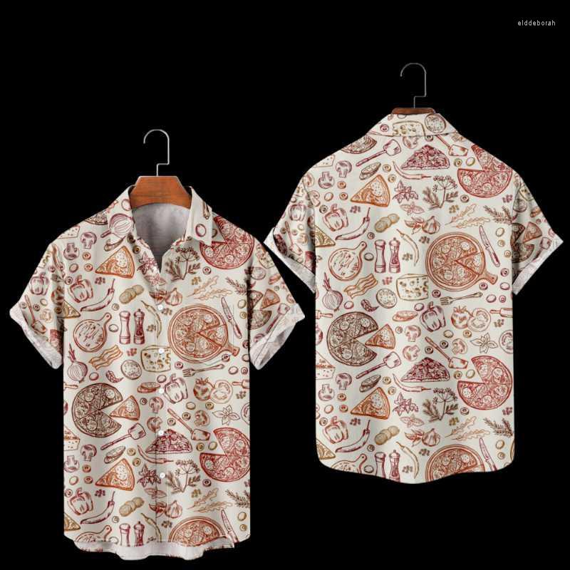 

Men's Casual Shirts Pizza Style Short Sleeve Fashion Pocket Shirt Women/Men Clothes Unisex TopsMen's Eldd22, Picture color