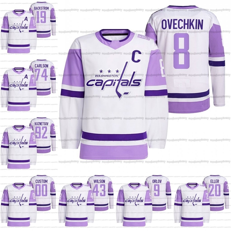 

2021 Hockey Fights Cancer Jersey Alexander Ovechkin Nicklas Backstrom John Carlson Evgeny Kuznetsov Tom Wilson Lars Eller Trevor van, Men s-xxxl