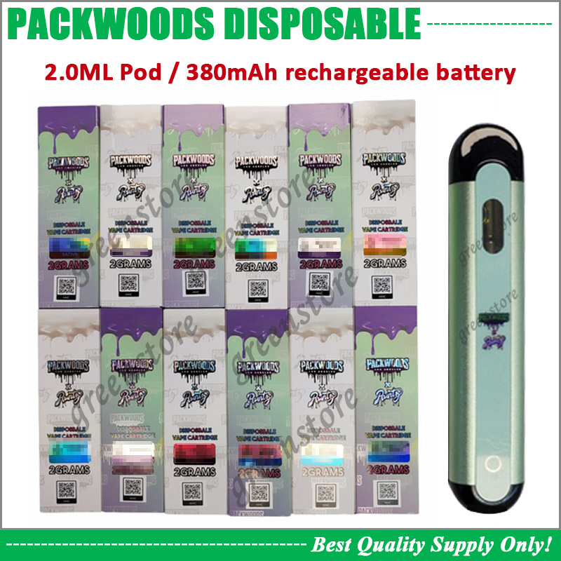 

Runtz Packwoods Disposable Vape Pen 380mAh Rechargeable Battery 2.0ML Pod Cartridge Airflow System X Torch Happi
