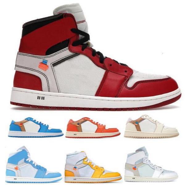 

Jumpman Basketball Shoes Off 1 1s Sneakers High Low Top Ow Quality University Blue Chicago Yellow Unc Grey Lace 2023 Mens Women Trainers Size 5.5 - 13, Red