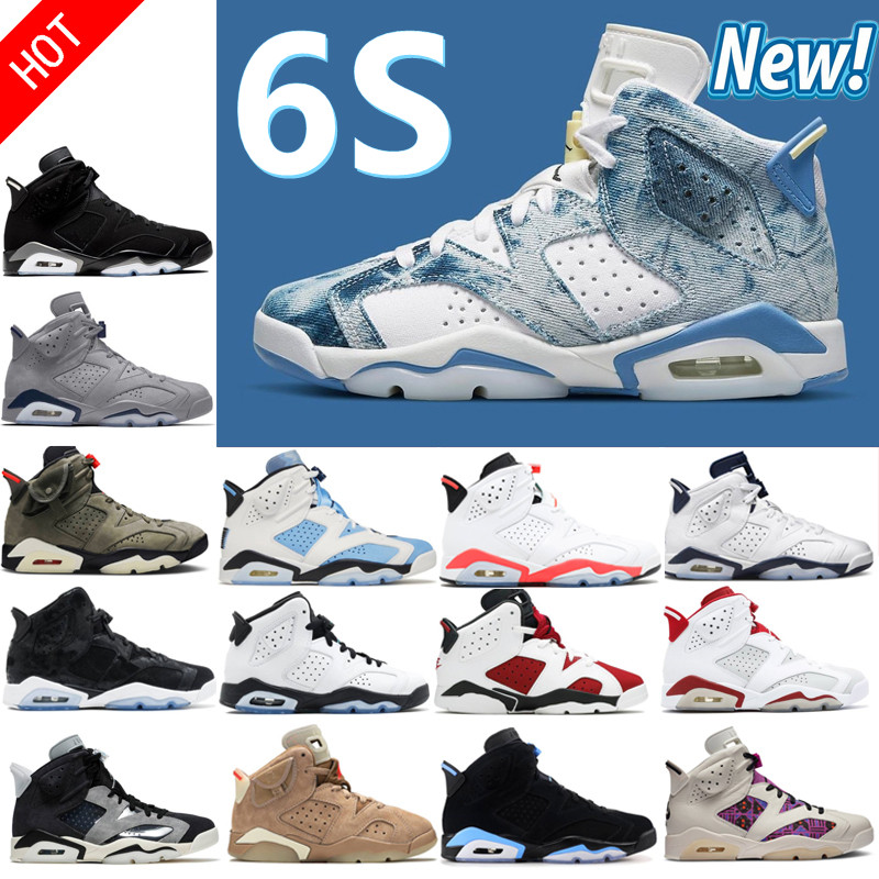 

New 2022 VI 6 6s Men Basketball Shoes Mint Foam Midnight Navy University Blue Electric Green Bordeaux Hare UNC Infrared White Red Oreo Washed Denim Sports Blue Sneaker, Shoebox