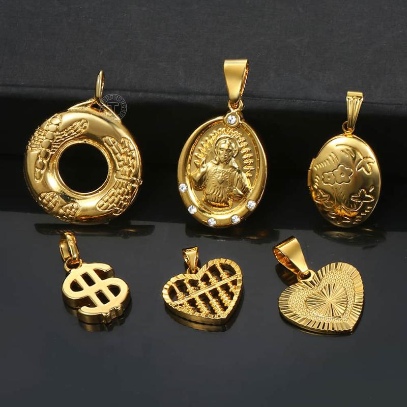 

Pendant Necklaces Multi Style Gold For Women Lover Heart Shaped Religious Fashion Woman Jewelry Gifts Drop Wholesale GPP04