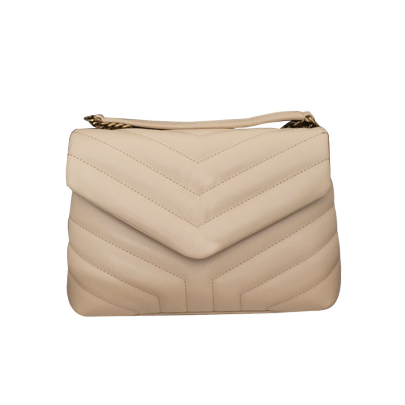 

Leather Sewing Flap Plain Chain Single Shoulder Bag Handbags Diagonal Bags Premium French Niche Wallet Fashion Classic Letter Buckle, Beige