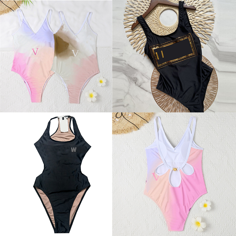 

Luxury Letters Printed Beachwears Textile Designer One Piece Swimming Beach Wear Women Sports Bathing Suit Wholesale, As pic
