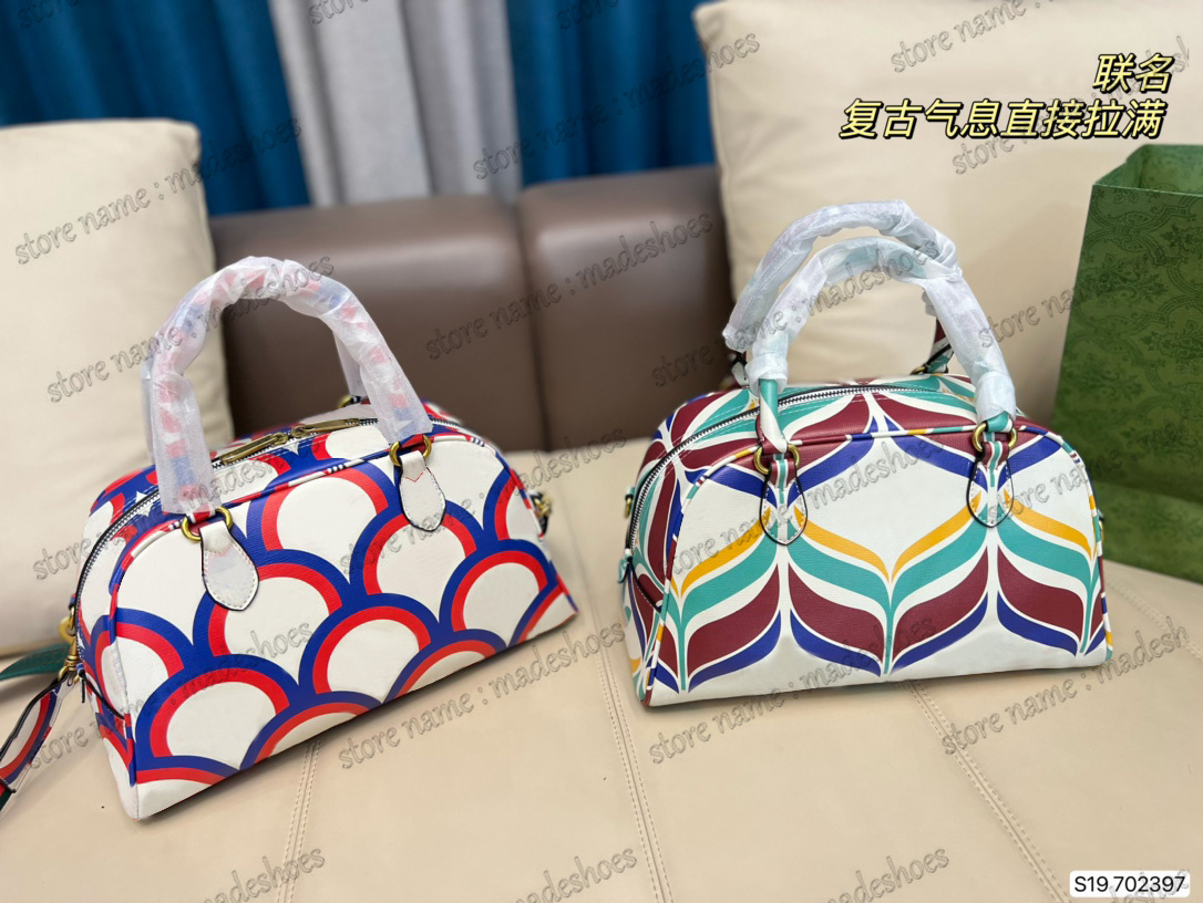 

Trefoil Print Designer 3D Three White Stripes Luxury Crossbody Blue And Red Leather Sport Handlebag Green And Red Web Shoulder Bag