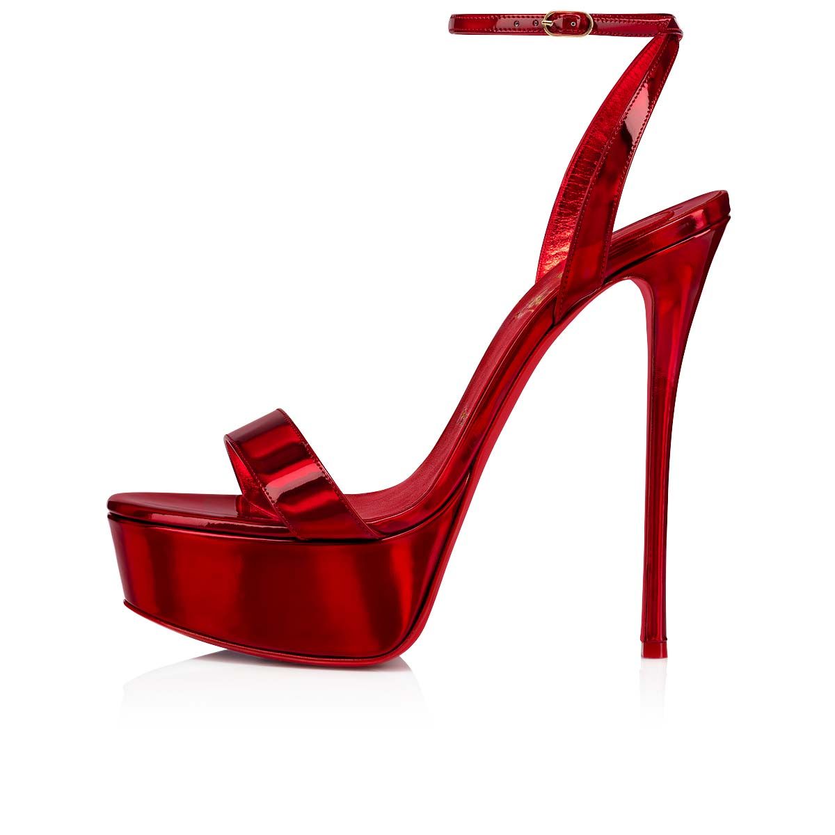 

Women platform sandal red bottom high heels shoes spiked ankle strap Loubi Queen Alta 150 mm patent leather party Dress Wedding luxury design shoes