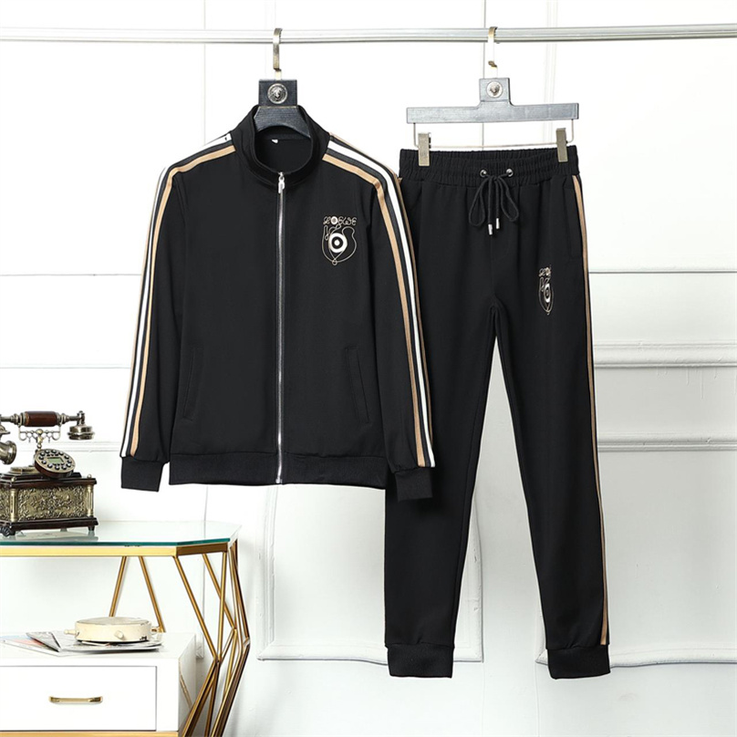 

Mens stripe Tracksuits Sets Jogger Sweatshirts Sports Sporting Suit Men Women long Pants jacket zipper Designer Sportswear Set M-3XL