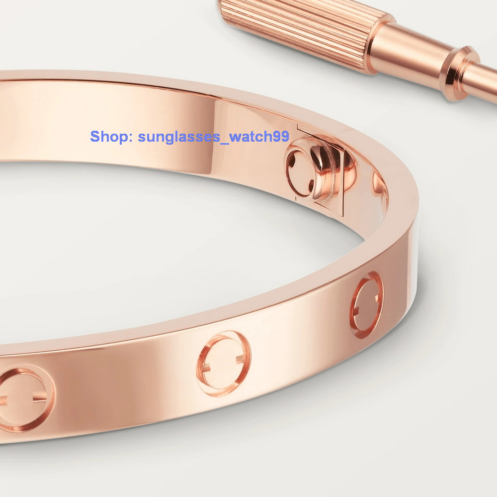 

gold bangle Love series real gold 18 K never fade 16-19 size With counter box certificate official replica highest quality luxury brand for man bracelet ladies