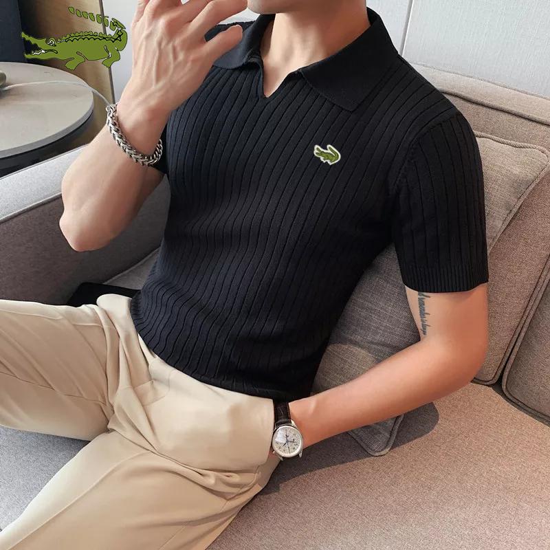 

Men' Polos Top Grade Summer Mens Shirts With Short Sleeve Turn Down Collar Casual Knit Solid Tops Fashions Men ClothingMen' Men'sMen, Xmpolo-ths