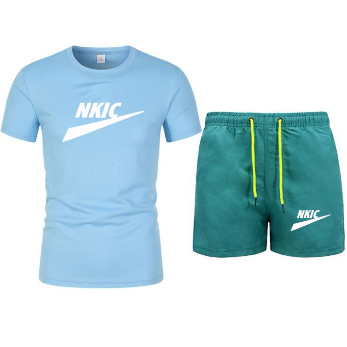 

2022 Summer Tracksuit Casual Breathable Set Men's Fashion Brand LOGO Short Sleeved Shorts Sets Men Print 2 Piece Plus Size S-3XL, Customize