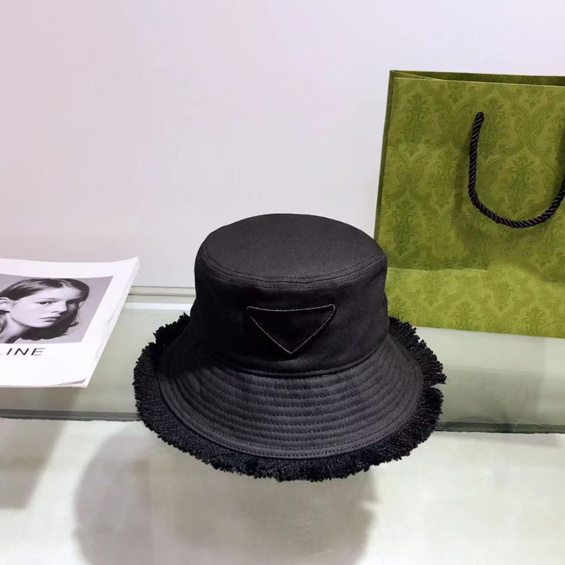 

Women Bucket Hat Summer Outdoor Mens Caps Hats Designer Casquette Tassels Sun Baseball Cap Fisherman Designers Casual Caps D226101F, Black