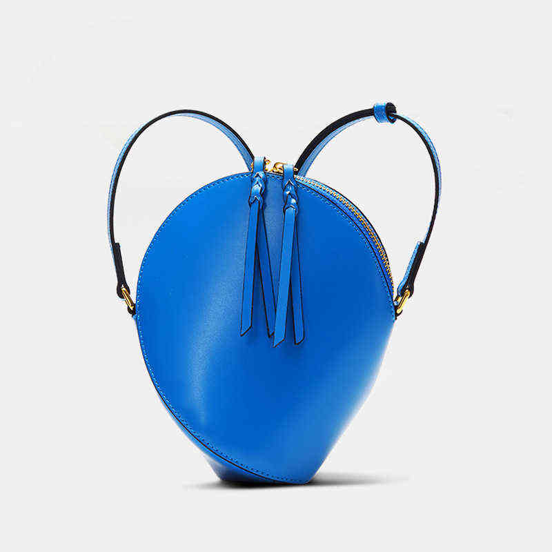 

Minority Design Candy Color Pea Bag Handbag Messenger Bag Genuine Leather Women's Bag 220615, Eggshell orchid