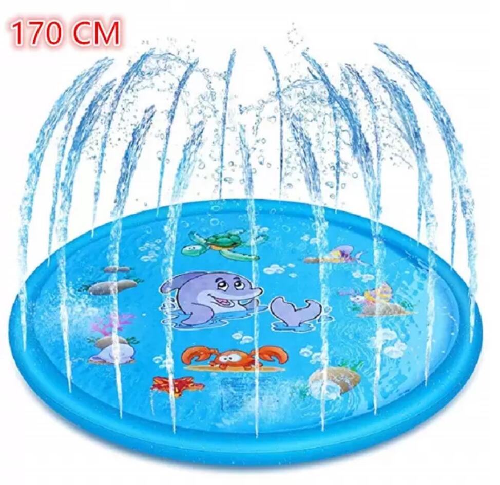

Children Play Water Mat Air Inflation Toy Lawn For Summer Pool Kids Games Fun Spray Cushion Toys