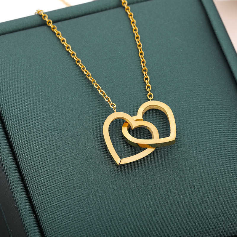 Women's Dual Core Necklace, Stainless Steel Chain, Wedding Jewelry, Neck Zipper-image-747198997