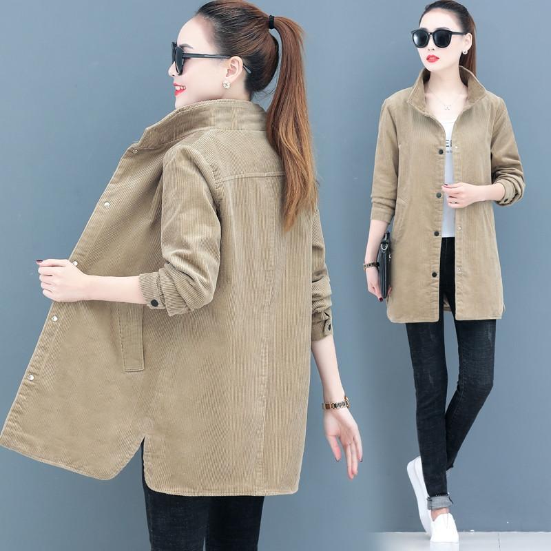 

Women's Suits & Blazers Casual Thin Short Coat Ladies 2022 Spring Autumn Stand Collar Mid-Length Wild Baseball Uniform Women Jacket Trend 3X, Khaki