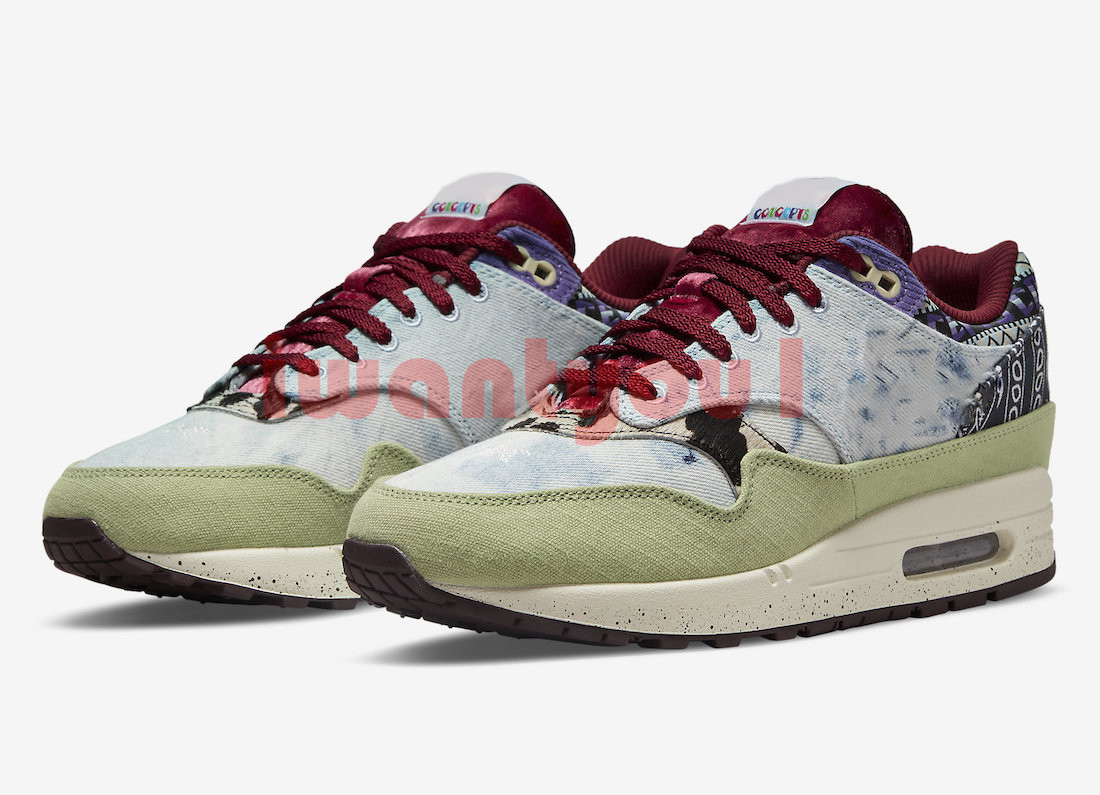 

Hottest Concepts Authentic 1 Mellow Heavy Far Out Shoes Wild Violet Oil Green Sail Max 1 Denim Outdoor Sports Sneakers With Original Box US4-12, Double box