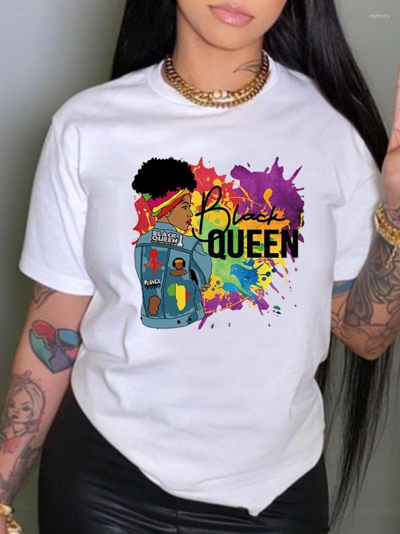 

Women's T-Shirt Polyester Queen Print Regular T-shirtWomen's, White