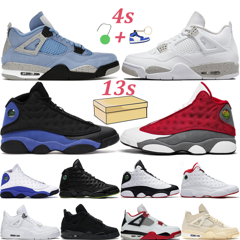 

Top Quality Basketball Shoes 4s Jumpman Men Women 13s 4 University Blue White Oreo 13 Chicago Red Flint Black Motorsports Alternate Royalty, Metallic purple