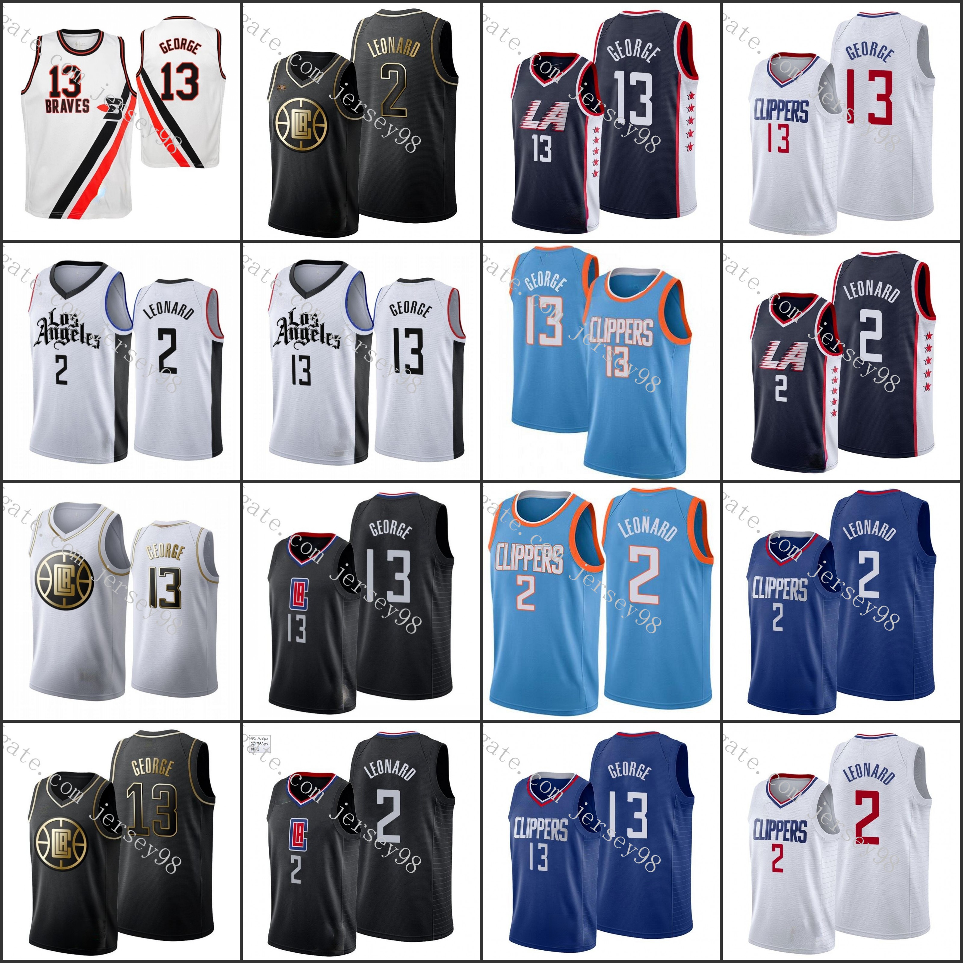 

Los''Angeles''Clippers''men 13''Paul George 2''Kawhi''Leonard men retro Jersey, 10