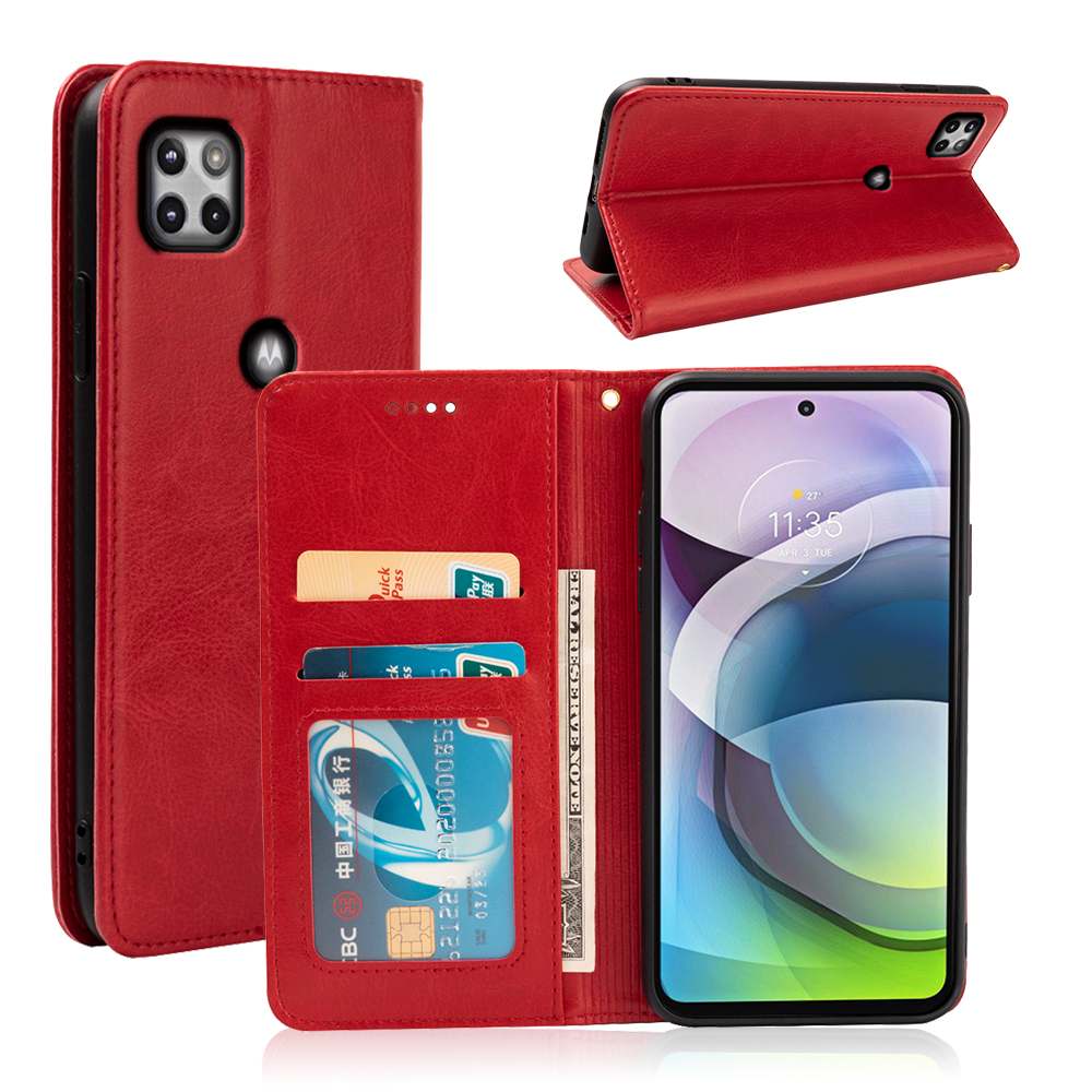 

Flip PU Leather Cover Phone Cases For Motorola Moto G22 G31 G52 4G G82 5G G71S G Stylus 5G 2022 With Card Slot, Red