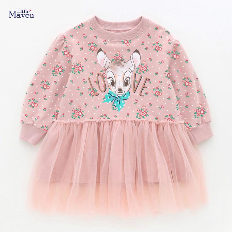 

Girl's Dresses Little Maven Fashion Fleece Dress Cartoon Mouse Cotton Mesh Casual Clothes Pretty For Baby Girls 2 To 7year, Sy0003 photo