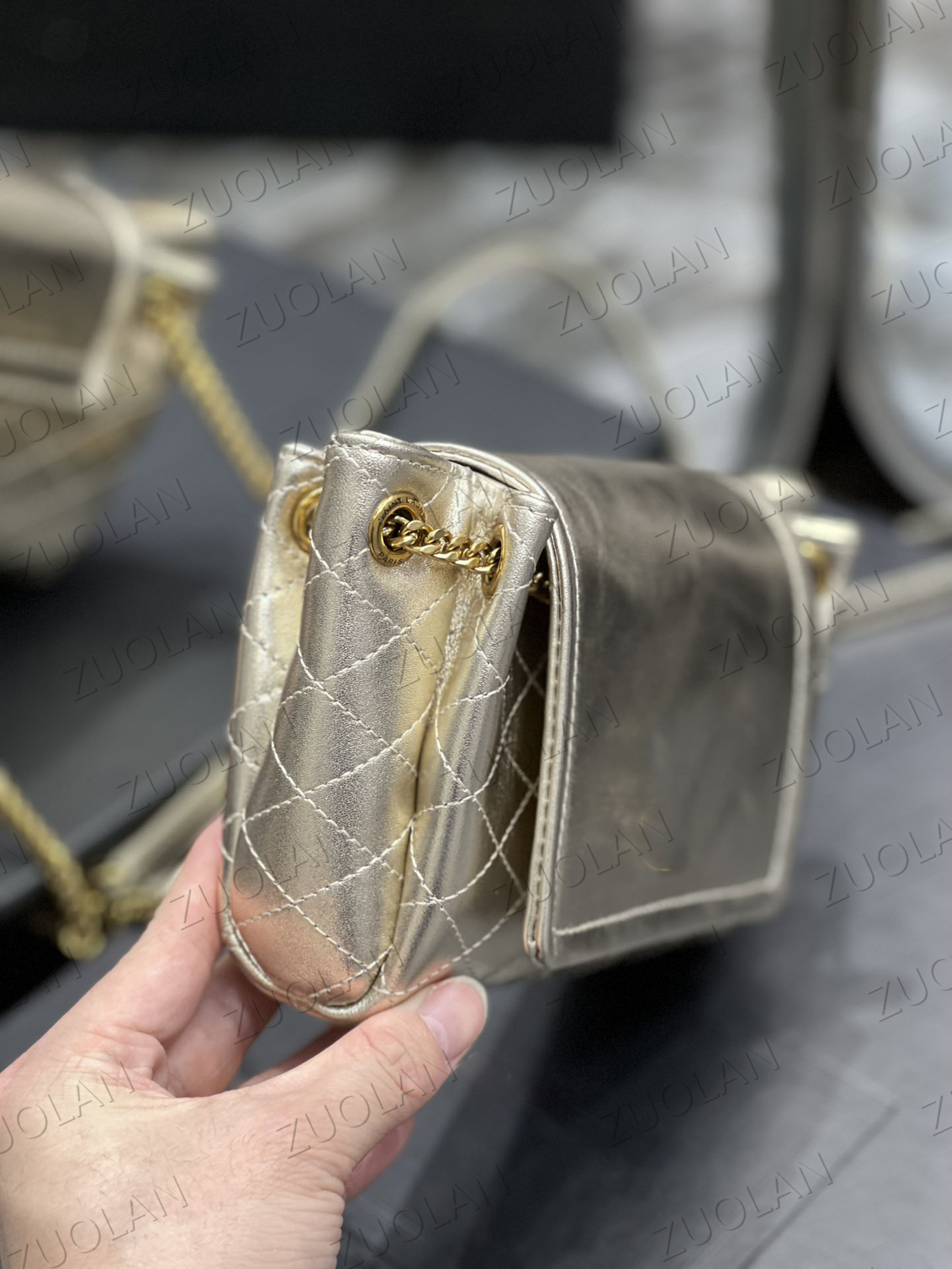

Yysls handbags 7A 672738 quality handbags classical soft lambskin NOLITA mini bags design crossbody women genuine leather chain shoulder bag brand fashion NXTS, Gold