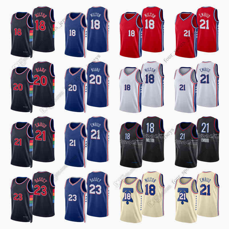 

Kaws Print 2022 New City Basketball Jerseys 18 Shake Charles Milton 20 Niang 21 Joel Georges 22 Matisse Thybulle 23 Bassey Embiid High Quali, Printed