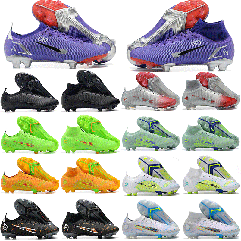 

2022 Top Quality Mens Sané Mercurial Vapors 14 Elite FG Soccer Shoes CR7 Sane Superfly 8 Elite FG Football Shoe Outdoor Cleats Dream Speed Boots size 39-45, 12