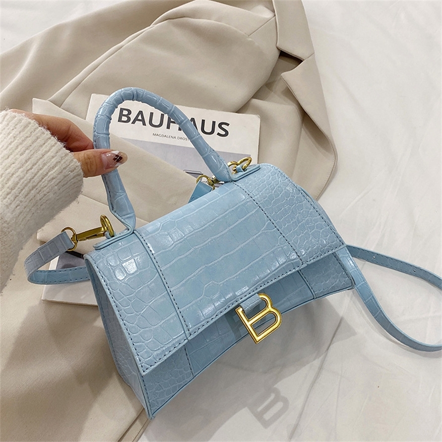 

Bags bag female hourglass crocodile pattern style stick small square texture fragrance hand-held One Shoulder Purse, White
