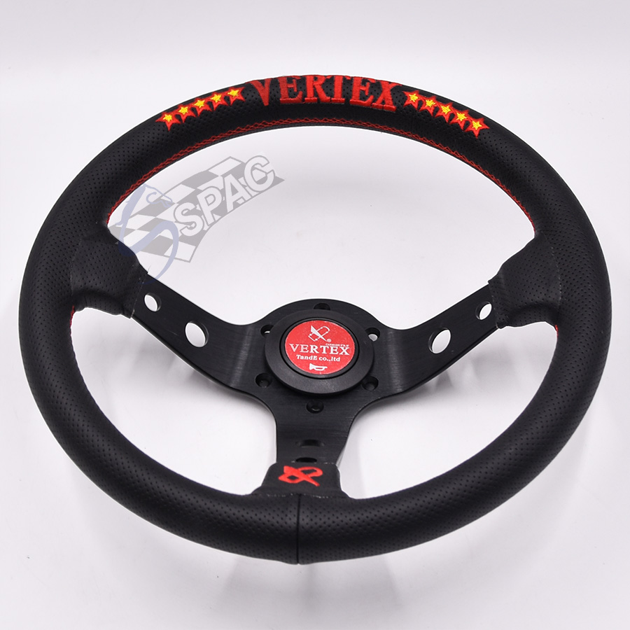 

330MM for Game Racing Car Red Line Steering Wheel with Red Horn Button