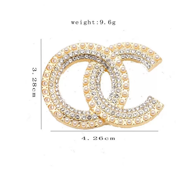 

20colors Fashion Brand Designer Double Letter Gold Silver Brooches Multicolor Pearl Brooch Women Rhinestone Letters Suit Pin Classic Jewelry Accessories