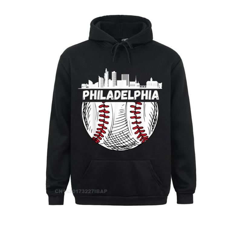 

Men' Hoodies & Sweatshirts Vintage Philadelphia Baseball Skyline Hoodie Fitness Dominant Men Crazy Ostern Day, Black