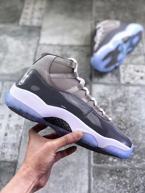

Brand Shoes Basketball Jumpman 11s Cool Gray Mens MEDIUM-GREY Durabuck Patent Leather Signature Embroidery White Midsole Icy Blue Translucent, Top quality