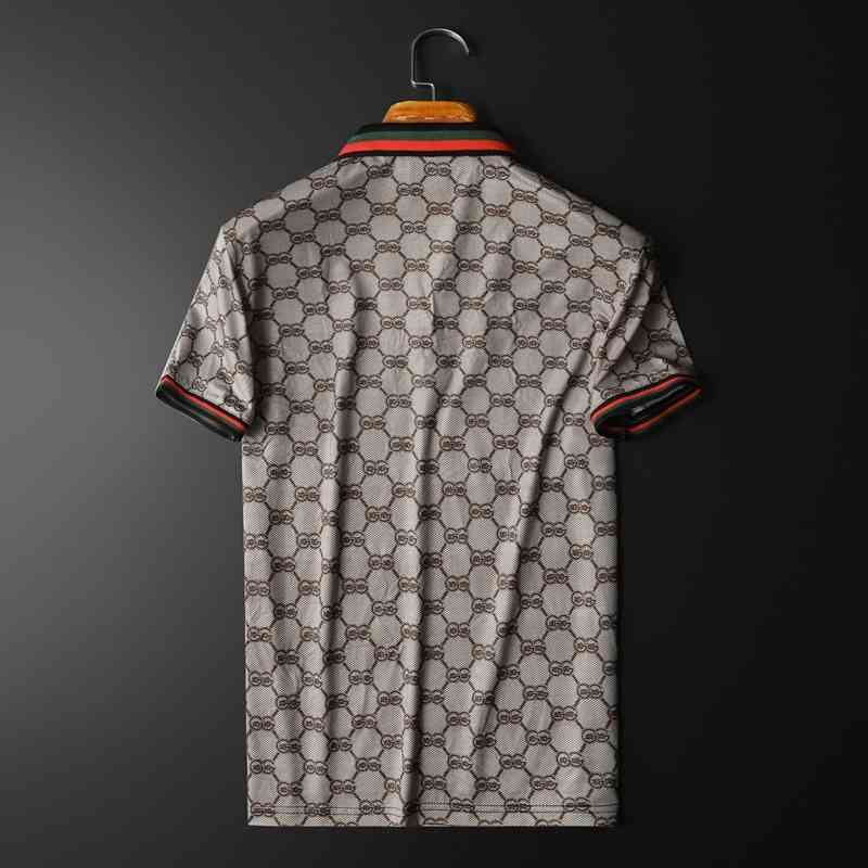 

22New Men's clothing brand 2022 Summer New Men's Fashion Trend Mercerized Cotton Short Sleeve T-shirt, Khaki