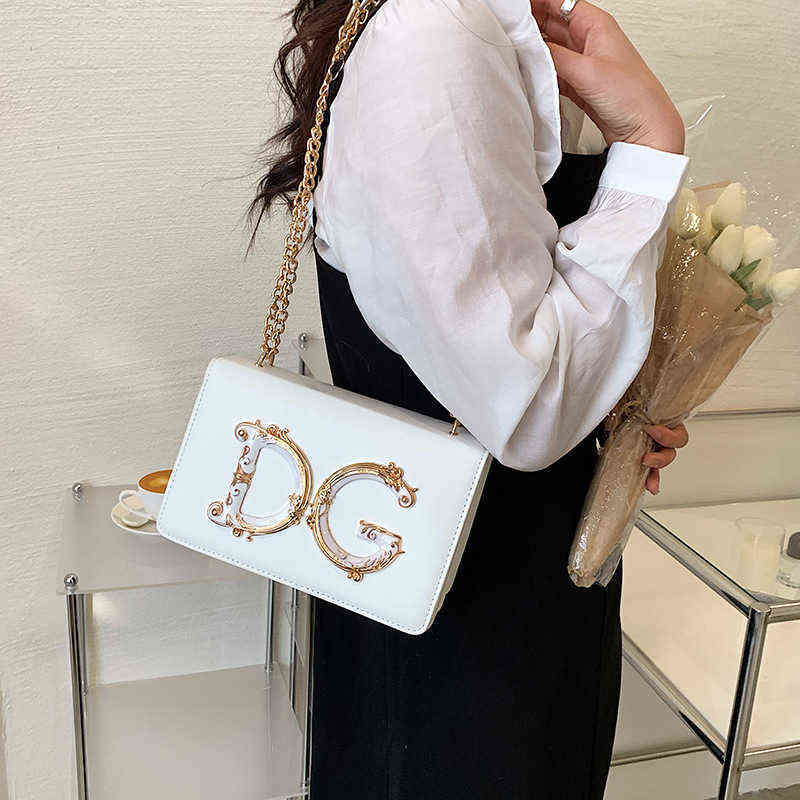 

2022 new women's bag chain Single Shoulder Bag Messenger armpit candy color fashion small square, White