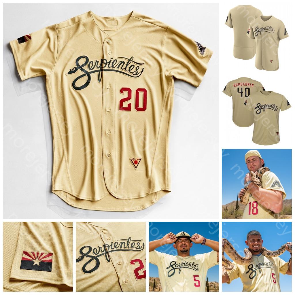 

2021 City Connect Serpientes Jersey Tyler Gilbert Madison Bumgarner Randy Johnson Stephen Vogt Nick Ahmed Ketel Marte Calhoun David Peralta, Player's versions black