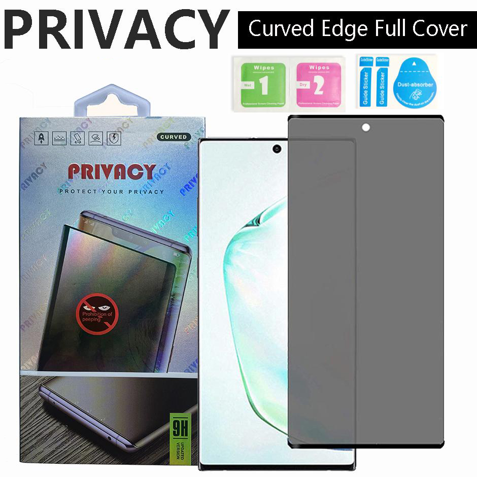 

For Samsung s22 5D Privacy full cover Tempered Glass Screen Protector case friendly anti-spy film S21 S20 NOTE20 Ultra S10 S9 S8 Note10 Plus Note8 note9 with package