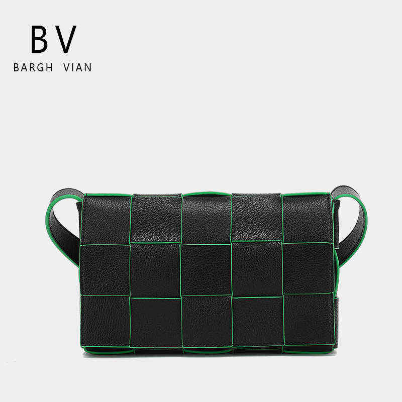 

Designer Women Bottegass Handbags Venetas Genuine Messenger Large Woven Womens Real Leather Single Shoulder Messenger Casual Small Square, Black and green