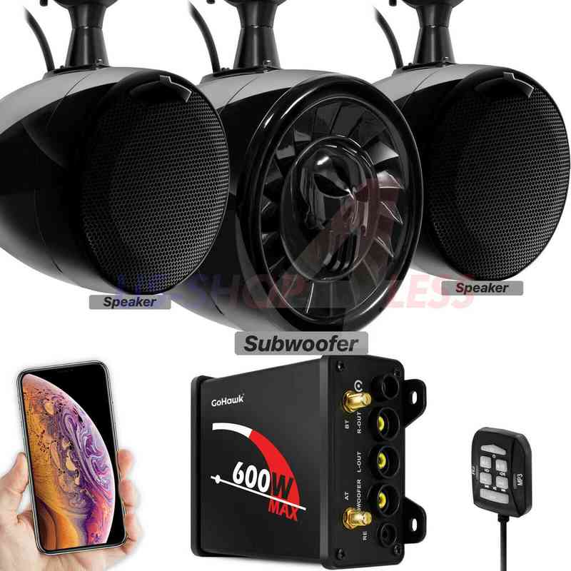 

Aieap W Amplifier Motorcycle Audio System Atv Utv Rzr Polaris Wildcat Marine Stereo Bluetooth Speakers Radio With Subwoofer J220523